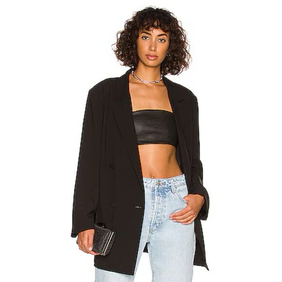 SNDYS Hills Double Breasted Blazer in Black - Picture 1 of 8
